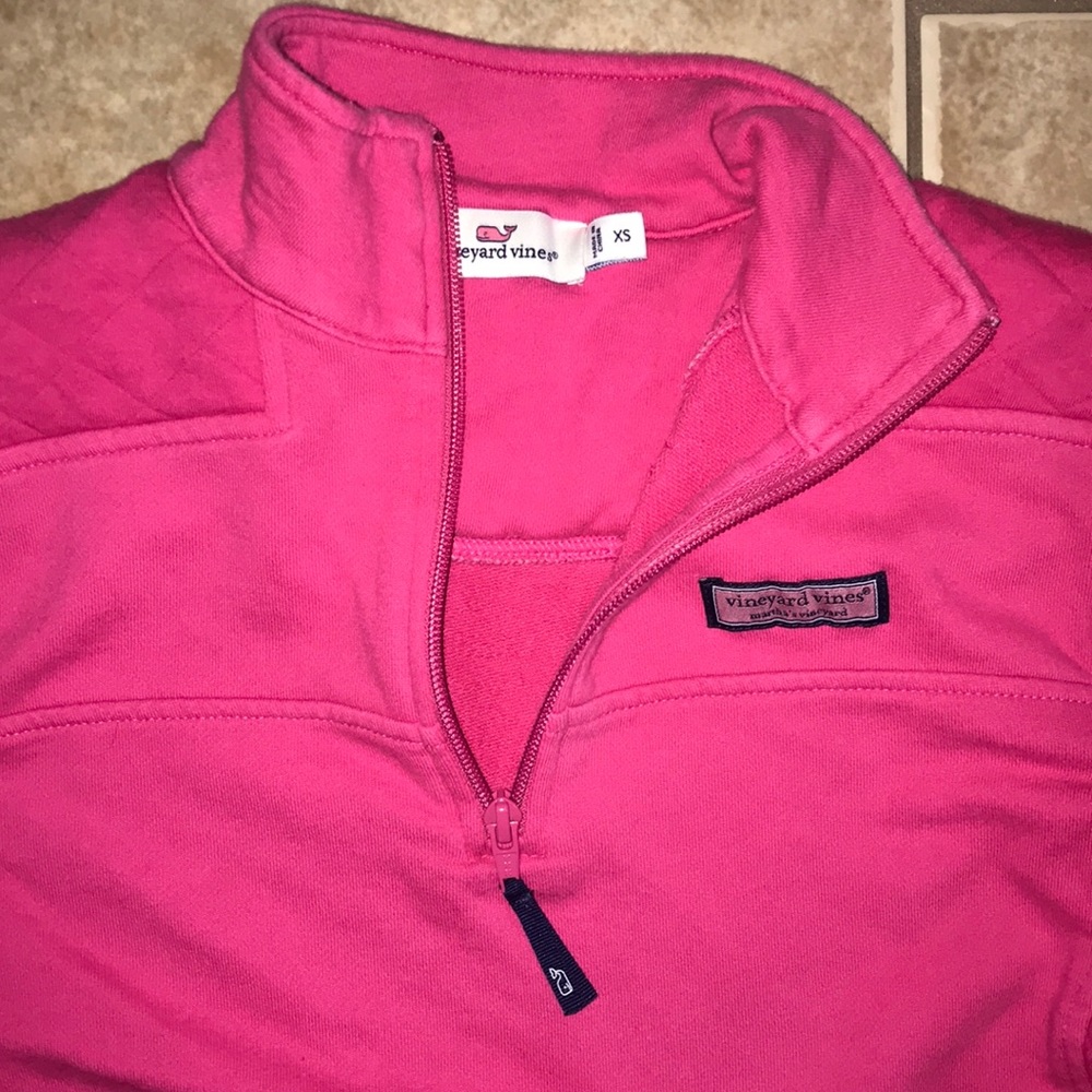 Vineyard vines pink quarter zip